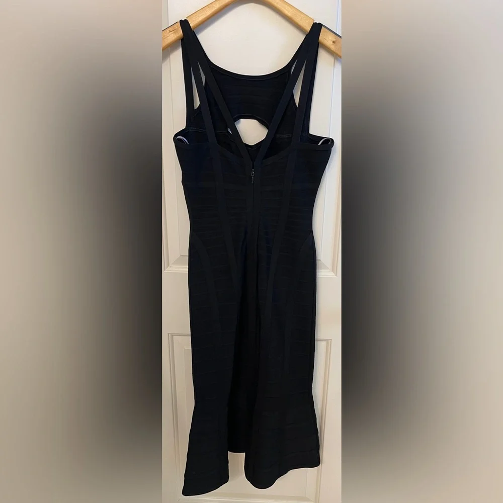Herve Leger Black Cutout Midi Bandage Dress - Picture 3 of 3